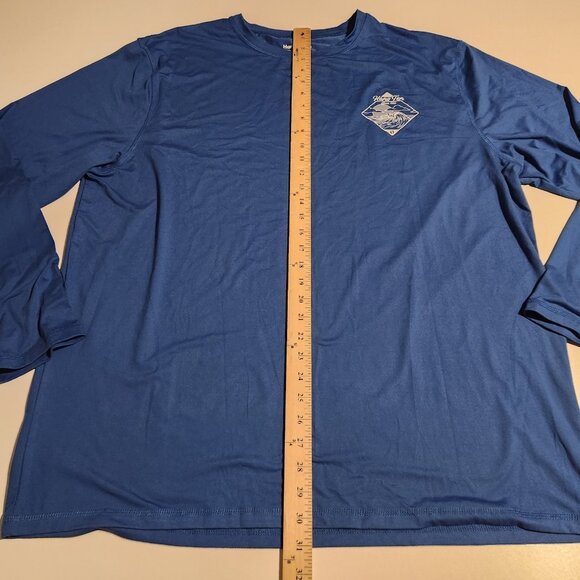 Hang Ten Shirt UPF50 Fishing Beach Blue Long Sleeve Polyester Crew‎ Neck XXL - Picture 7 of 7
